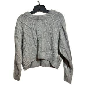 NWT Cropped Gray Sweater